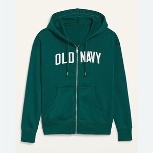 💚NEW Old Navy Logo Embroidered Full Zip French Terry Hoodie Sweatshirt sz Small